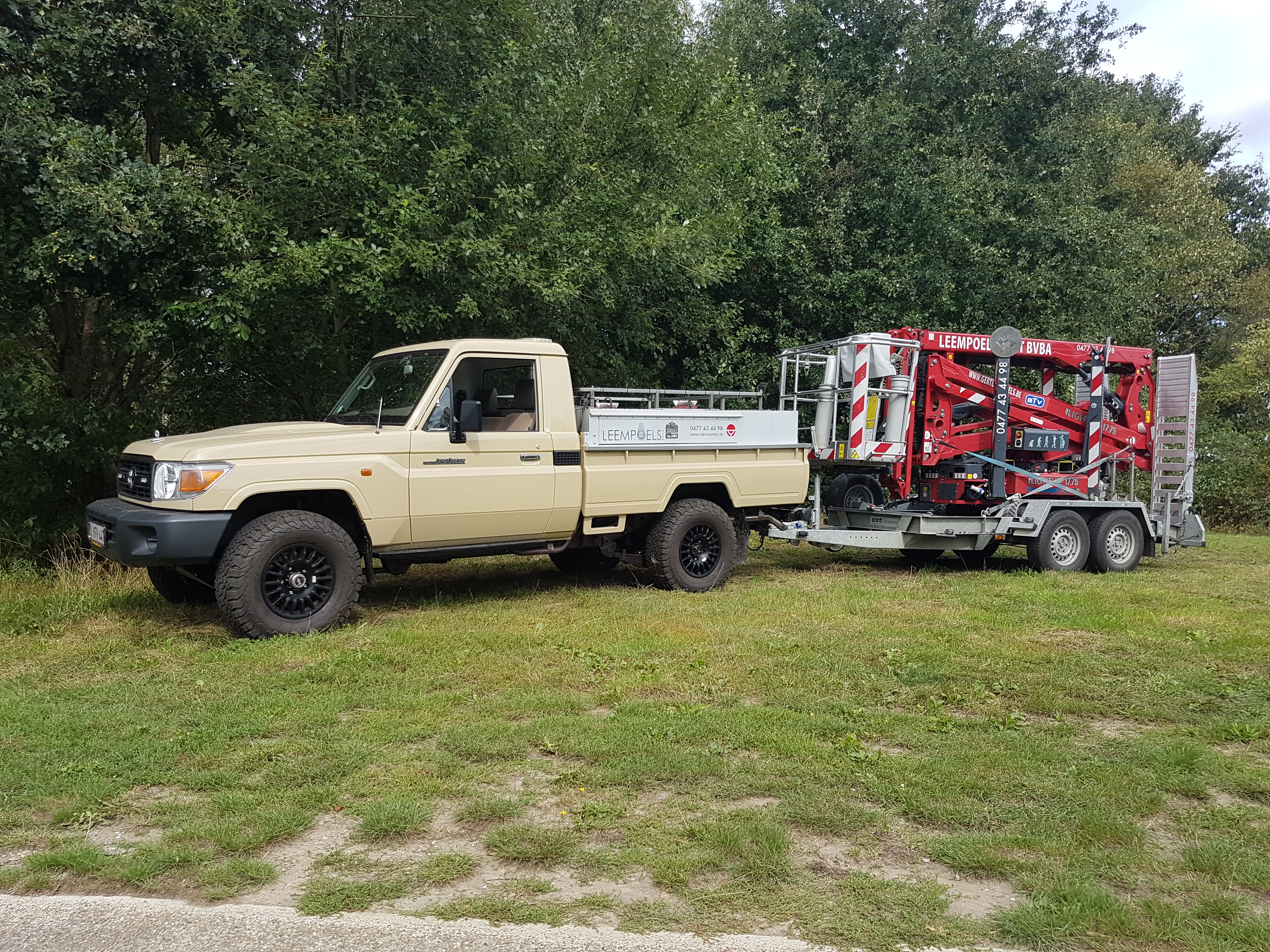 Machinetransporter in gebruik